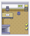 Thumbnail for a map of S.S. Anne 1F (Captain's Room) for the GBA game Pokemon: FireRed & LeafGreen Versions.