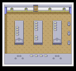 Thumbnail for a map of S.S. Anne 1F (Kitchen) for the GBA game Pokemon: FireRed & LeafGreen Versions.