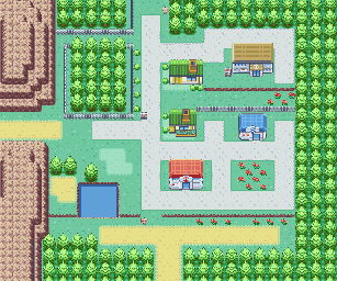 Thumbnail for a map of Viridian City for the GBA game Pokemon: FireRed & LeafGreen Versions.