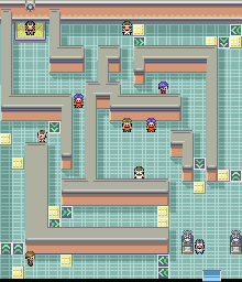 Thumbnail for a map of Viridian City Gym for the GBA game Pokemon: FireRed & LeafGreen Versions.