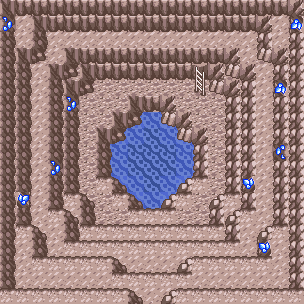 Thumbnail for a map of Cave Of Origin B5 (Sapphire) (Unmarked) for the GBA game Pokemon: Ruby & Sapphire Versions.