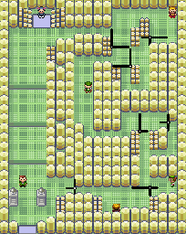 Thumbnail for a map of Fortree City Gym (Unmarked) for the GBA game Pokemon: Ruby & Sapphire Versions.