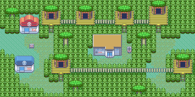 Thumbnail for a map of Fortree City (Unmarked) for the GBA game Pokemon: Ruby & Sapphire Versions.