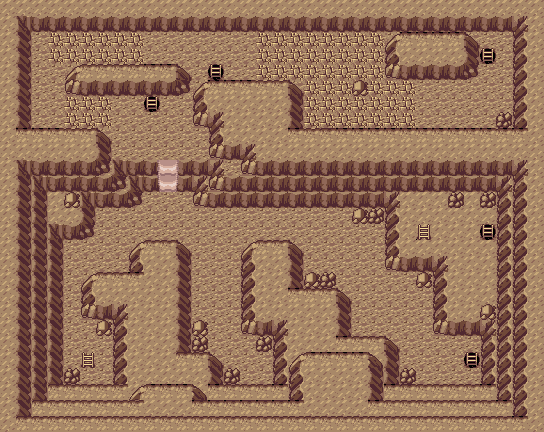 Thumbnail for a map of Granite Cave B1 (Unmarked) for the GBA game Pokemon: Ruby & Sapphire Versions.