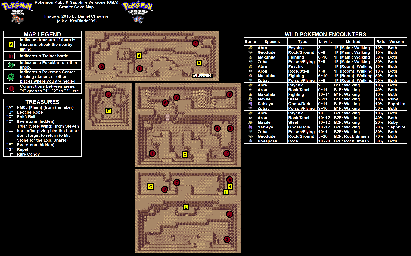 Thumbnail for a map of Granite Cave for the GBA game Pokemon: Ruby & Sapphire Versions.