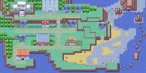 Thumbnail for a map of Lilycove City (Before) (Unmarked) for the GBA game Pokemon: Ruby & Sapphire Versions.