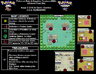 Thumbnail for a map of Littleroot Town for the GBA game Pokemon: Ruby & Sapphire Versions.