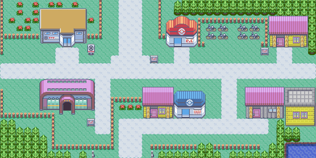 Thumbnail for a map of Mauville City (Unmarked) for the GBA game Pokemon: Ruby & Sapphire Versions.