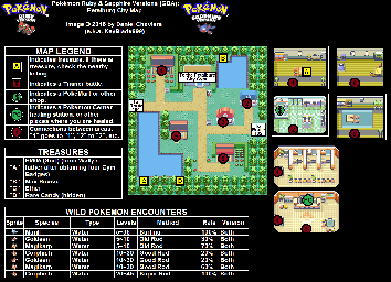 Thumbnail for a map of Petalburg City for the GBA game Pokemon: Ruby & Sapphire Versions.