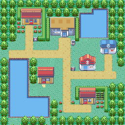 Thumbnail for a map of Petalburg City (Unmarked) for the GBA game Pokemon: Ruby & Sapphire Versions.