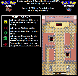 Thumbnail for a map of Rustboro City Gym for the GBA game Pokemon: Ruby & Sapphire Versions.