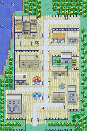 Thumbnail for a map of Rustboro City (Unmarked) for the GBA game Pokemon: Ruby & Sapphire Versions.