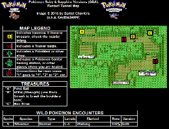 Thumbnail for a map of Rusturf Tunnel for the GBA game Pokemon: Ruby & Sapphire Versions.