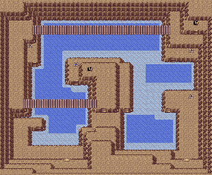 Thumbnail for a map of Shoal Cave 1F (2) (High Tide) (Unmarked) for the GBA game Pokemon: Ruby & Sapphire Versions.
