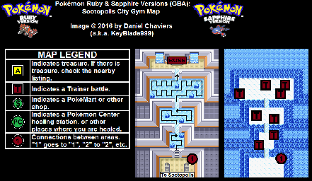 Thumbnail for a map of Sootopolis City Gym for the GBA game Pokemon: Ruby & Sapphire Versions.