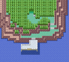 Thumbnail for a map of Southern Island 1 (Unmarked) for the GBA game Pokemon: Ruby & Sapphire Versions.