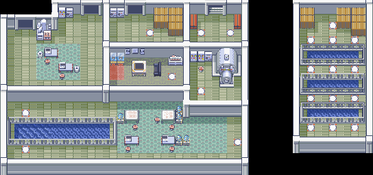 Thumbnail for a map of Team Aqua Hideout (Sapphire) 2 (Unmarked) for the GBA game Pokemon: Ruby & Sapphire Versions.
