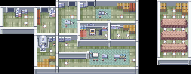 Thumbnail for a map of Team Magma Hideout (Ruby) 2 (Unmarked) for the GBA game Pokemon: Ruby & Sapphire Versions.