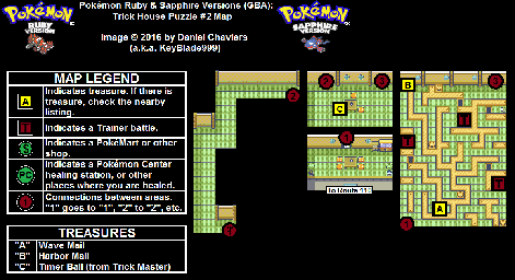 Thumbnail for a map of Trick House Puzzle 2 for the GBA game Pokemon: Ruby & Sapphire Versions.