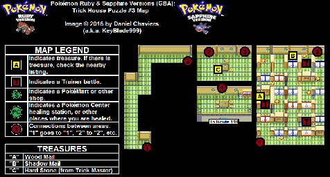 Thumbnail for a map of Trick House Puzzle 3 for the GBA game Pokemon: Ruby & Sapphire Versions.