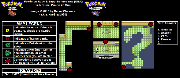 Thumbnail for a map of Trick House Puzzle 5 for the GBA game Pokemon: Ruby & Sapphire Versions.