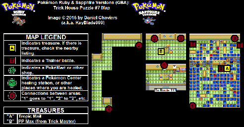 Thumbnail for a map of Trick House Puzzle 7 for the GBA game Pokemon: Ruby & Sapphire Versions.