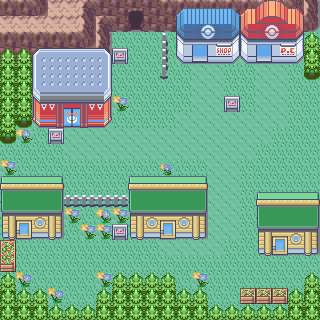 Thumbnail for a map of Verdanturf Town (Unmarked) for the GBA game Pokemon: Ruby & Sapphire Versions.