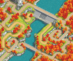 Thumbnail for a map of Alpha Circuit Gob Dam for the GBA game Racing Gears Advance.