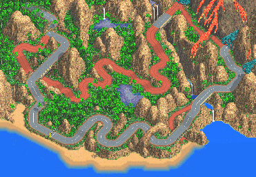 Thumbnail for a map of Alpha Circuit Kahuna for the GBA game Racing Gears Advance.