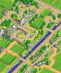Thumbnail for a map of Alpha Circuit Vineyards for the GBA game Racing Gears Advance.