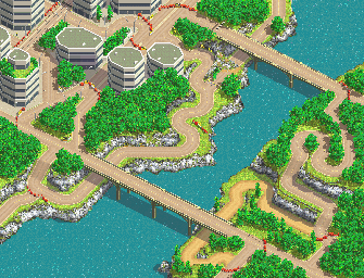 Thumbnail for a map of Delta Circuit Bridges for the GBA game Racing Gears Advance.