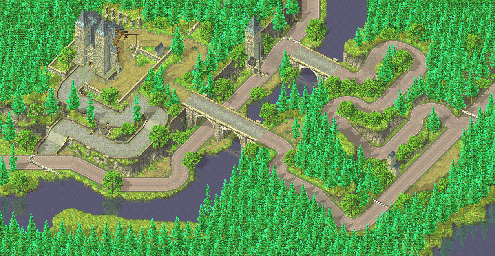 Thumbnail for a map of Delta Circuit Monastery for the GBA game Racing Gears Advance.