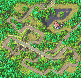 Thumbnail for a map of Delta Circuit Swamps for the GBA game Racing Gears Advance.