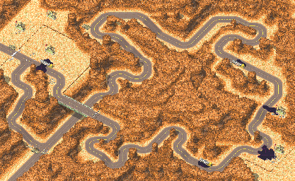 Thumbnail for a map of Epsilon Circuit Oilspill for the GBA game Racing Gears Advance.