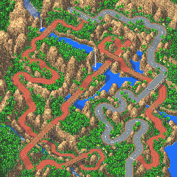 Thumbnail for a map of Omega Circuit Kongo for the GBA game Racing Gears Advance.
