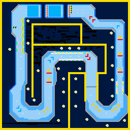 Thumbnail for a map of Battle Race East Area - Electric Land for the GBA game Road Trip: Shifting Gears.
