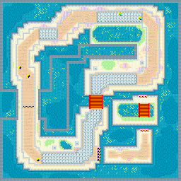 Thumbnail for a map of Battle Race East Area - Japan Castle for the GBA game Road Trip: Shifting Gears.