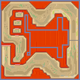 Thumbnail for a map of Battle Race East Area - Red Mountain for the GBA game Road Trip: Shifting Gears.