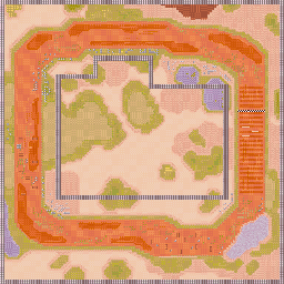 Thumbnail for a map of Battle Race West Area - Big Savanna for the GBA game Road Trip: Shifting Gears.