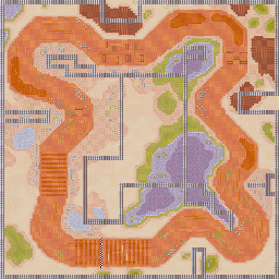 Thumbnail for a map of Battle Race West Area - Great Cliff for the GBA game Road Trip: Shifting Gears.