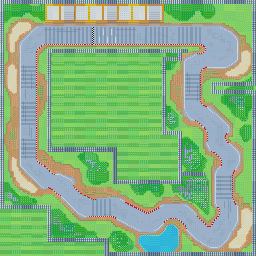 Thumbnail for a map of Battle Race West Area - Speedway for the GBA game Road Trip: Shifting Gears.