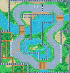 Thumbnail for a map of Sprint Race City Area - Cow Plain for the GBA game Road Trip: Shifting Gears.