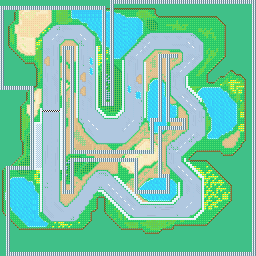 Thumbnail for a map of Sprint Race City Area - Snake Hill for the GBA game Road Trip: Shifting Gears.