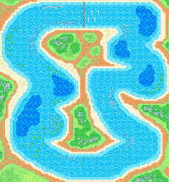Thumbnail for a map of Sprint Race Marine Area - Lotus Lake for the GBA game Road Trip: Shifting Gears.