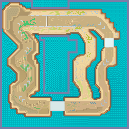 Thumbnail for a map of Sprint Race Off-Road Area - Dino Cave for the GBA game Road Trip: Shifting Gears.