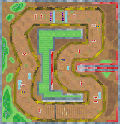 Thumbnail for a map of Sprint Race Off-Road Area - Wide Track for the GBA game Road Trip: Shifting Gears.