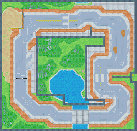 Thumbnail for a map of Sprint Race Sky Area - Crown City for the GBA game Road Trip: Shifting Gears.