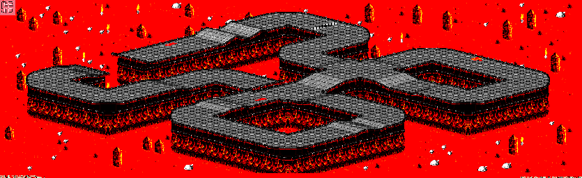 Thumbnail for a map of Inferno - Divisions B & A Track 1 for the GBA game Rock N' Roll Racing.