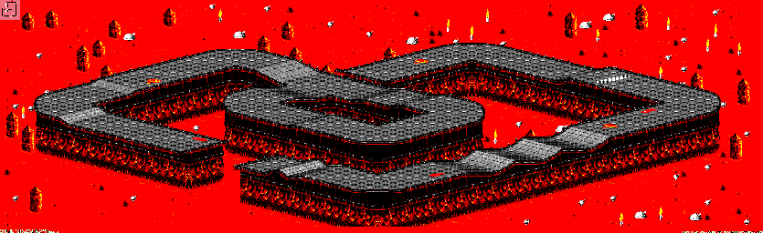 Thumbnail for a map of Inferno - Divisions B & A Track 3 for the GBA game Rock N' Roll Racing.