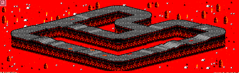Thumbnail for a map of Inferno - Divisions B & A Track 4 for the GBA game Rock N' Roll Racing.